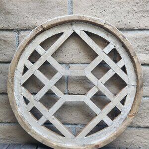 Round Farmhouse Arch Wood Cathedral Window Distress Shabby Chic Beriato 24"
